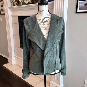 Peach Love Green Suede Jacket